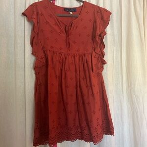 Francesca’s Rust Eyelet Dress